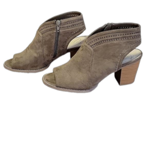 Madeline Waterlily Sueded Slingback Peep Toe Side Zip Boots Size 10 EUC